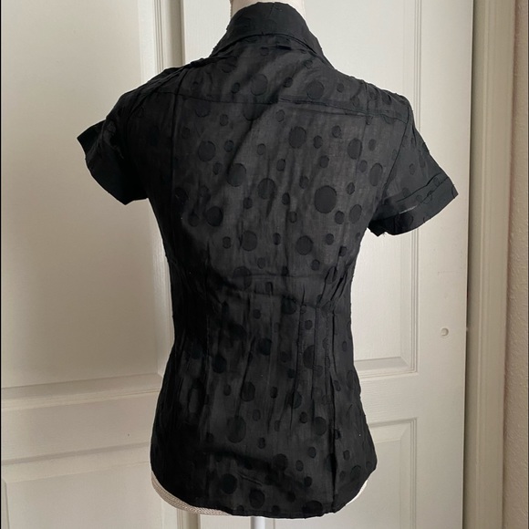 NWOT AZIZ WOMAN'S BLACK DOT FORMAL TOPS M - Picture 3 of 6